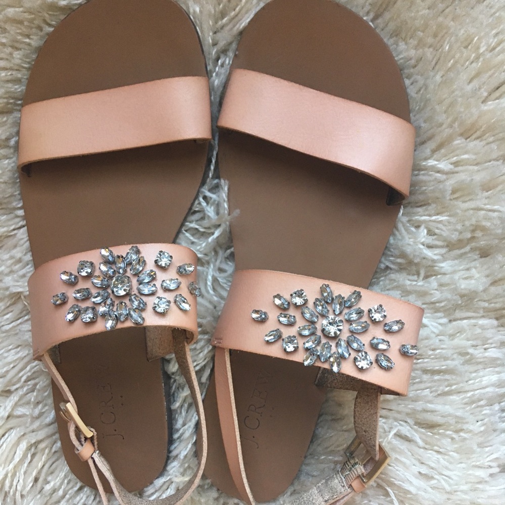 J.Crew Size 6 peach color leather sandals